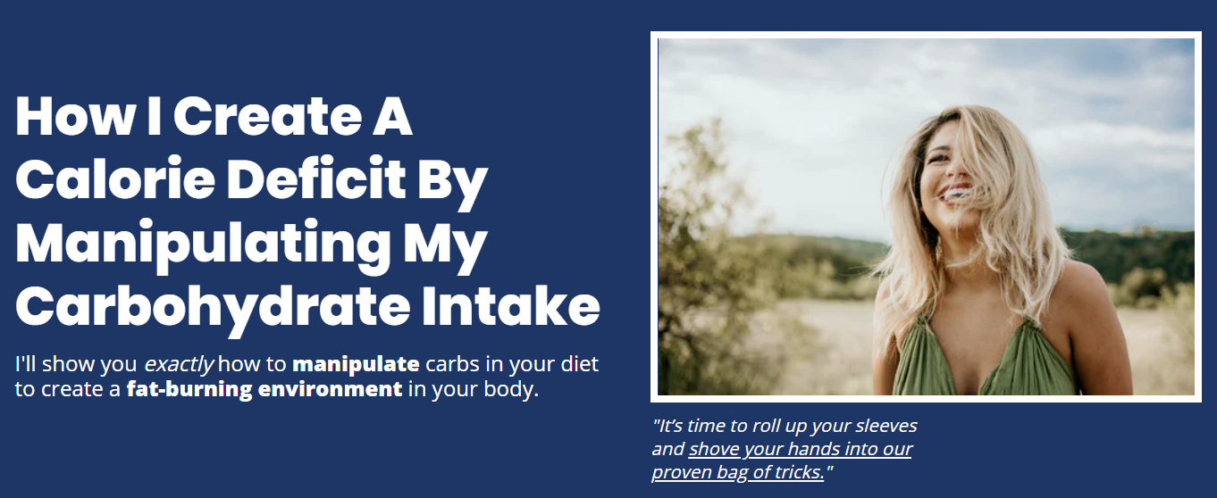 how I create a calorie deficit by manipulating my carb intake
