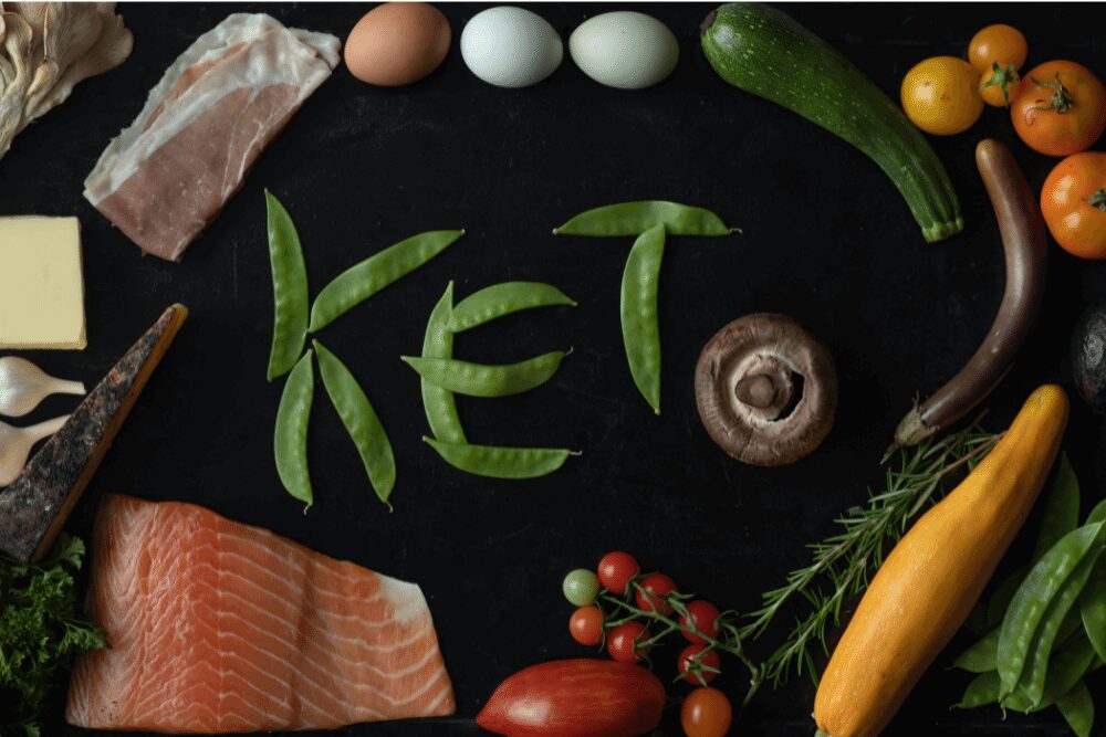 Keto sign made with keto foods