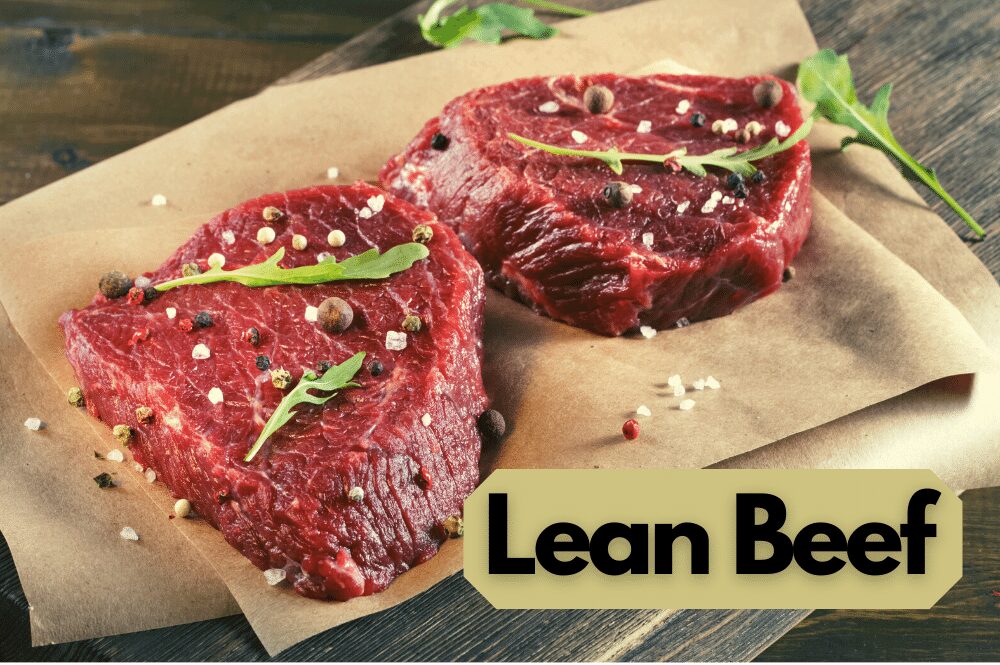 two slabs of lean beef