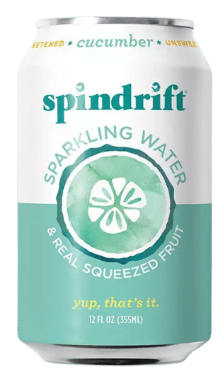 can of spindrift brand cucumber flavored seltzer water