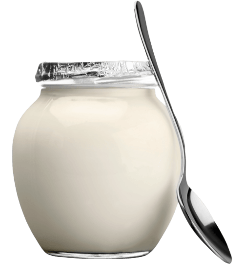 jar of yogurt with spoon
