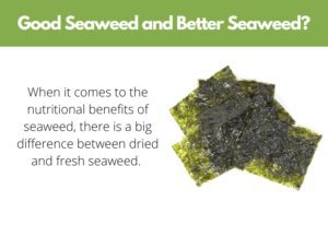 The difference between dried and fresh seaweed is that dried seaweed has a much longer shelf life.