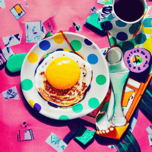 power breakfast foods- eggs -fruit - steak - coffee