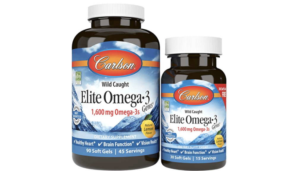 1600 mg Omega-3 Fatty Acids Including EPA and DHA, Norwegian Fish Oil Supplement, Wild Caught, Sustainably Sourced Capsules, Lemon, 90+30 Softgels