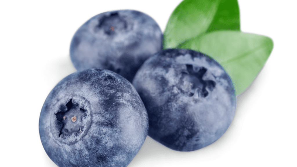 "A close-up image of fresh, ripe blueberries, glistening with dew. Their deep blue color indicates their high antioxidant content and their readiness to be enjoyed."