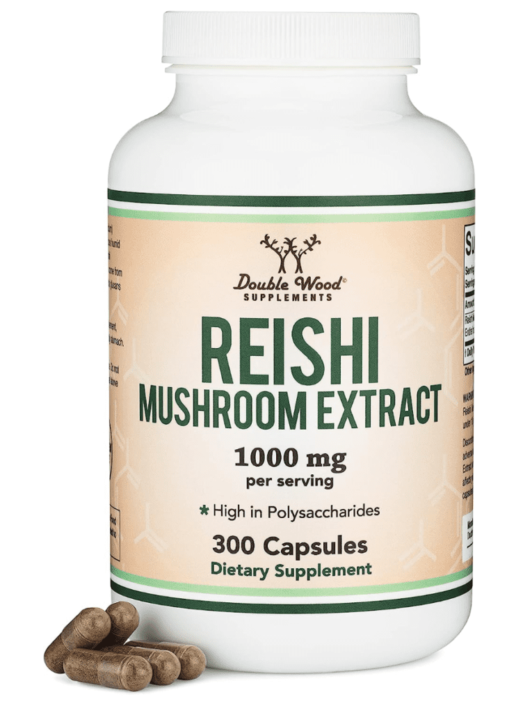 Reishi Mushroom Capsules (4:1 Ganoderma Extract, 1,000mg Red Reishi Powder Servings) 300 Count, 5 Month Supply