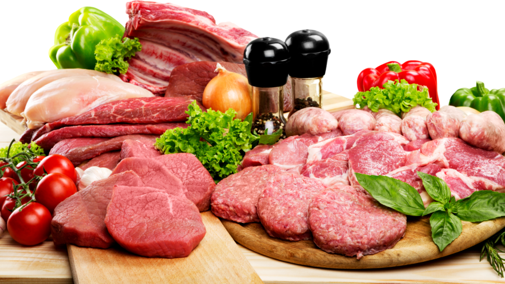 An assortment of high-protein foods