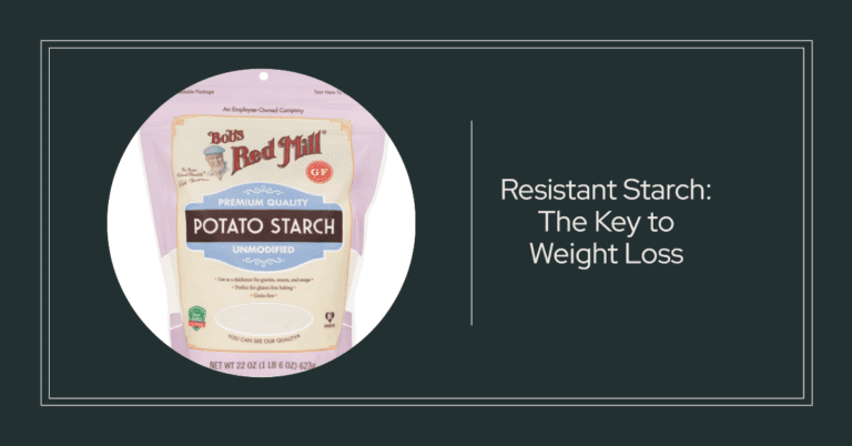 Image depicts a package of Bob's Red Mill Potato Starch. The packaging is predominantly red and white with the brand logo at the top. The product is labelled as 'Unmodified', indicating its natural state. A clear window in the middle of the packaging allows for a view of the fine, white potato starch contained within.